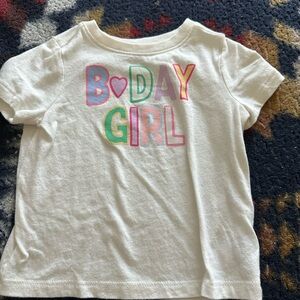 Old Navy White B-Day Girl T-Shirt